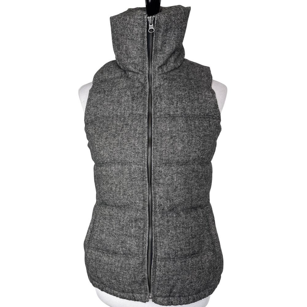 Old Navy Herringbone Wool Blend Puffer Vest, XS, Women